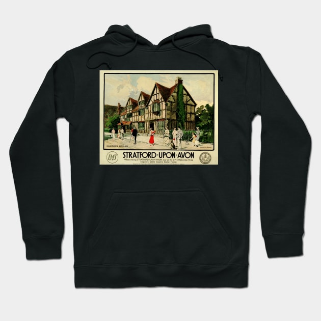 STRATFORD UPON AVON Shakespeare's Birthplace London Midland Scottish Railway Company Advert Hoodie by vintageposters